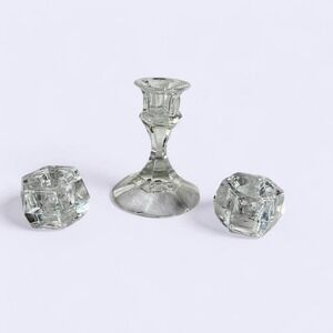 Full Lead‎ Crystal Candlestick Set Made in USA Home Decor Table Centerpiece